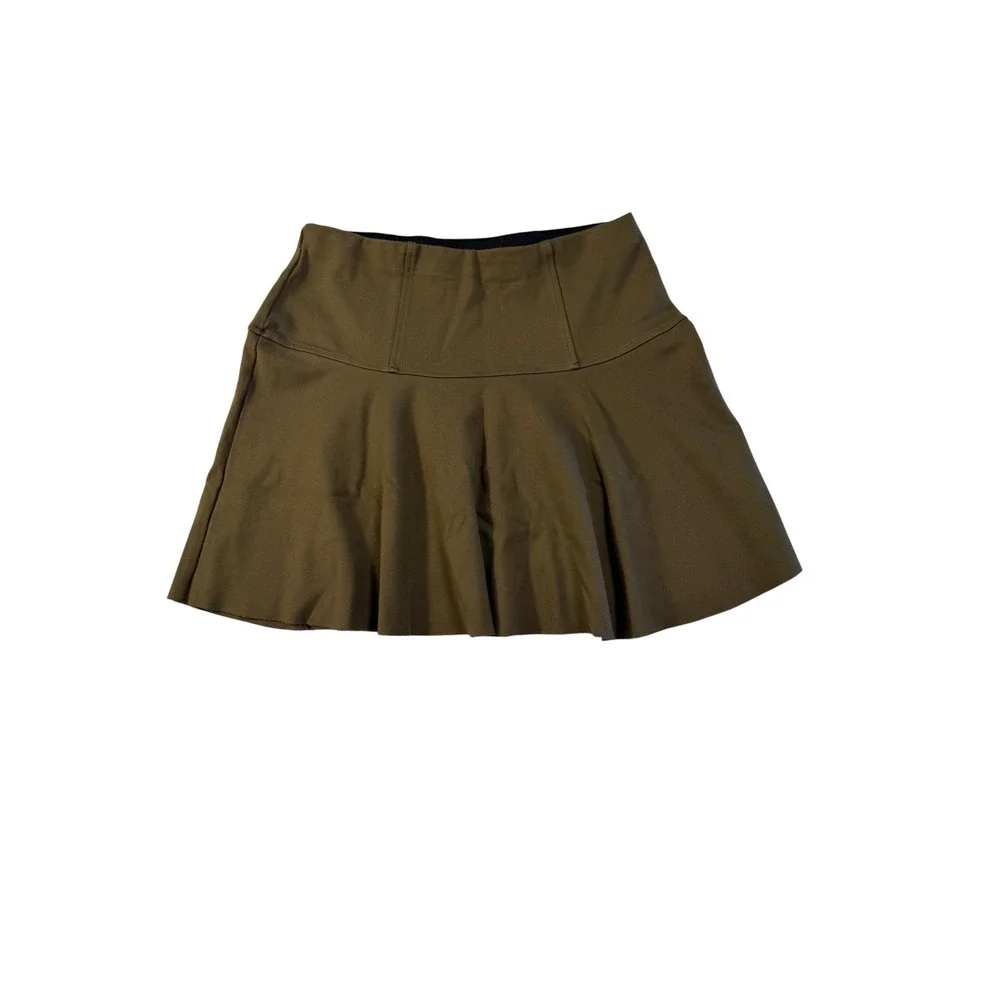 Free People Olive Green Ponte Skater Mini Skirt Size Medium
